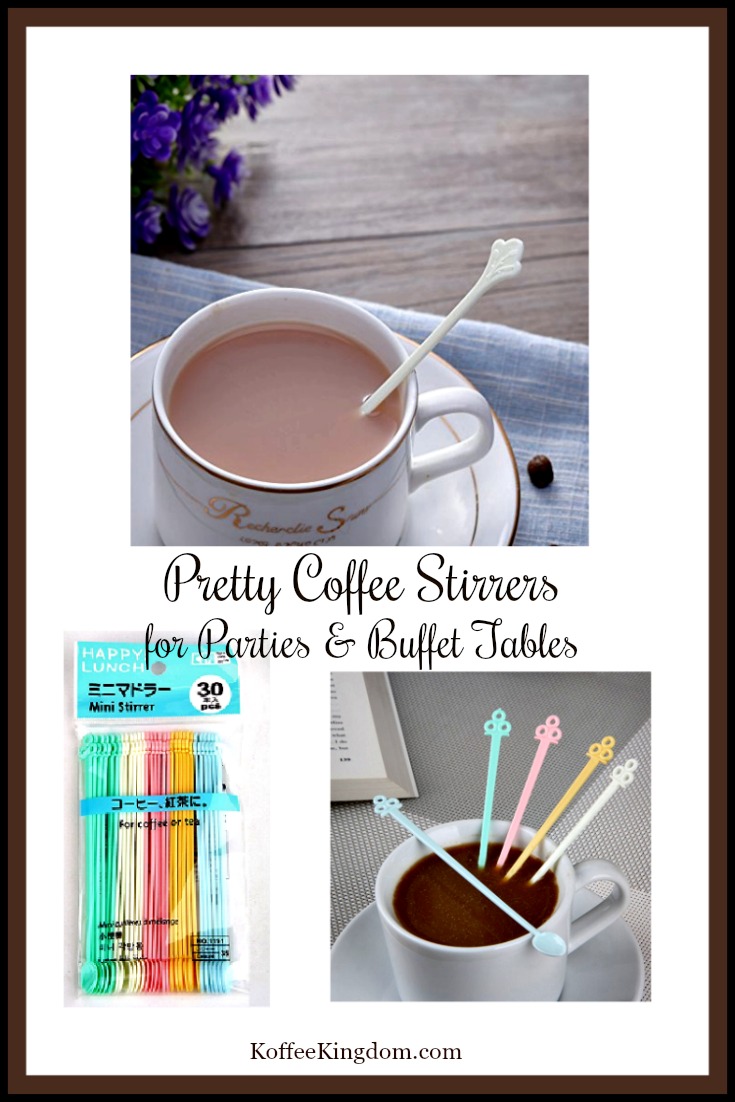 Pretty Disposable Coffee Stirrers for Parties & Buffet Tables